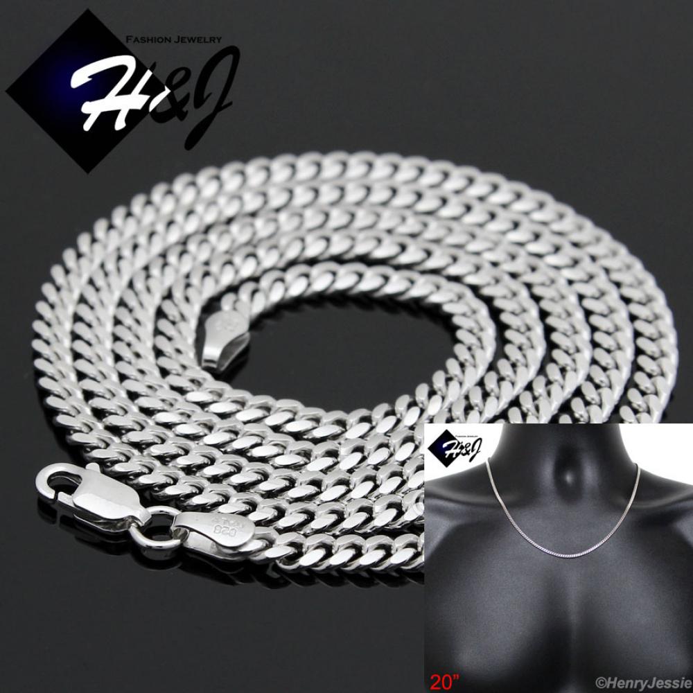 20"MEN WOMEN 925 STERLING SILVER 2.5MM MIAMI CUBAN CURB LINK CHAIN NECKLACE*SN4