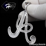 MEN 925 STERLING SILVER LAB DIAMOND ICED OUT BLING 26 INITIAL LETTERS CHARM PENDANT*SP141