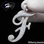 MEN 925 STERLING SILVER LAB DIAMOND ICED OUT BLING 26 INITIAL LETTERS CHARM PENDANT*SP141