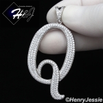 MEN 925 STERLING SILVER LAB DIAMOND ICED OUT BLING 26 INITIAL LETTERS CHARM PENDANT*SP141