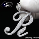MEN 925 STERLING SILVER LAB DIAMOND ICED OUT BLING 26 INITIAL LETTERS CHARM PENDANT*SP141
