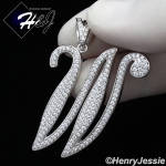 MEN 925 STERLING SILVER LAB DIAMOND ICED OUT BLING 26 INITIAL LETTERS CHARM PENDANT*SP141