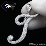 MEN 925 STERLING SILVER LAB DIAMOND ICED OUT BLING 26 INITIAL LETTERS CHARM PENDANT*SP141