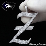 MEN 925 STERLING SILVER LAB DIAMOND ICED OUT BLING 26 INITIAL LETTERS CHARM PENDANT*SP141