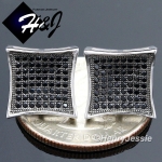 MEN 925 STERLING SILVER 12X12MM BLING SILVER/GOLD/BLACK SCREW BACK STUD EARRING*E99