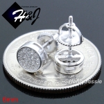 MEN 925 STERLING SILVER 6MM SILVER/GOLD/BLACK ROUND SCREW BACK STUD EARRING*E108