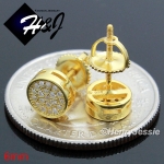 MEN 925 STERLING SILVER 6MM SILVER/GOLD/BLACK ROUND SCREW BACK STUD EARRING*E108