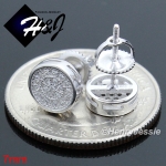 MEN 925 STERLING SILVER 7MM BLING SILVER/GOLD ROUND SCREW BACK STUD EARRING*E109