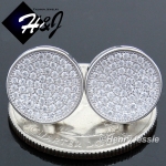 Men 925 STERLING SILVER 12MM SILVER/GOLD/BLACK ROUND SCREW BACK STUD EARRING*E111