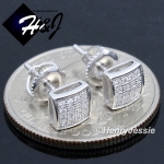 MEN 925 STERLING SILVER 6MM LAB DIAMOND SILVER/GOLD STUD SCREW BACK EARRING*GE/SE131
