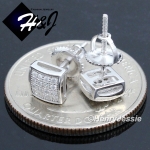 MEN 925 STERLING SILVER 6MM LAB DIAMOND SILVER/GOLD STUD SCREW BACK EARRING*GE/SE131