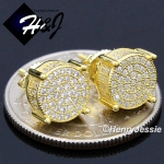 MEN 925 STERLING SILVER 8MM SILVER/GOLD/BLACK ROUND SCREW BACK STUD EARRING*GE/SE/BE142