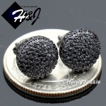 925 STERLING SILVER 10MM SILVER/GOLD/BLACK ROUND SCREW BACK STUD EARRING*GE/SE/BE144