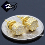 MEN 925 STERLING SILVER 6MM SILVER/GOLD/BLACK ROUND SCREW BACK STUD EARRING*GE/SE/BE146