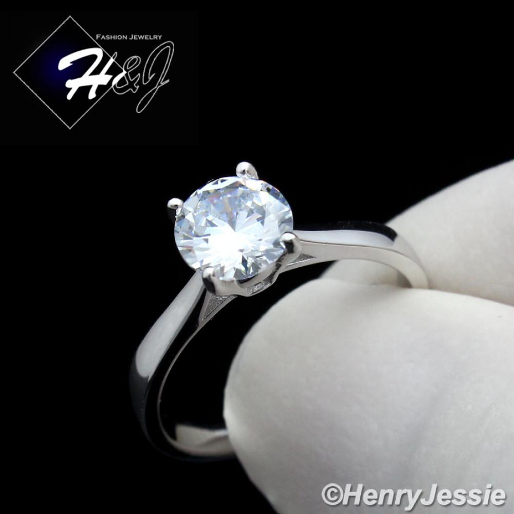 WOMEN 925 STERLING SILVER 1CT ROUND CUT CZ SIMPLE ENGAGEMENT RING SIZE 6-9*SR63