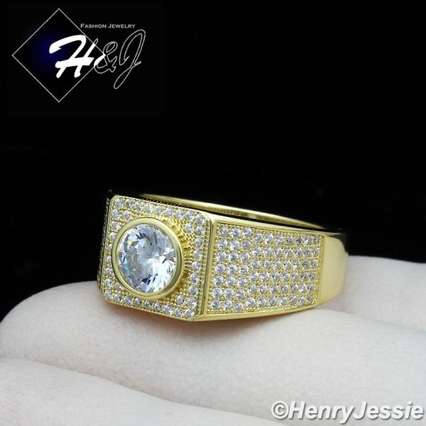 MEN 925 STERLING SILVER LAB DIAMOND ICED BLING RING*GR67