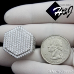 MEN 925 STERLING SILVER LAB DIAMOND ICED HEXAGON BLING RING*SR56