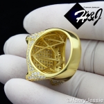 MEN 925 STERLING SILVER LAB DIAMOND ICED BLING RING*GR54