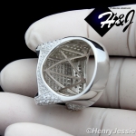 MEN 925 STERLING SILVER LAB DIAMOND ICED BLING RING*SR54