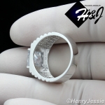 MEN 925 STERLING SILVER SQUARE LAB DIAMOND ICED BLING RING*SR57