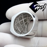 MEN 925 STERLING SILVER LAB DIAMOND ICED BLING BLACK/SILVER CROSS RING*SR58