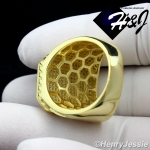 MEN 925 STERLING SILVER LAB DIAMOND ICED BLING GOLD RING*GR60