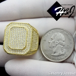 MEN 925 STERLING SILVER LAB DIAMOND ICED BLING GOLD RING*GR60