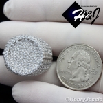MEN 925 STERLING SILVER LAB DIAMOND ICED ROUND BLING RING*SR61