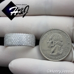 MEN WOMEN 925 STERLING SILVER FULL ICED LAB DIAMOND 8MM WEDDING BAND RING*SR62