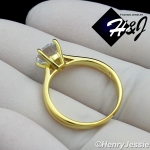 WOMEN 925 STERLING SILVER 1CT ROUND CUT CZ GOLD SIMPLE ENGAGEMENT RING*SR63