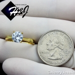 WOMEN 925 STERLING SILVER 1CT ROUND CUT CZ GOLD SIMPLE ENGAGEMENT RING*SR63