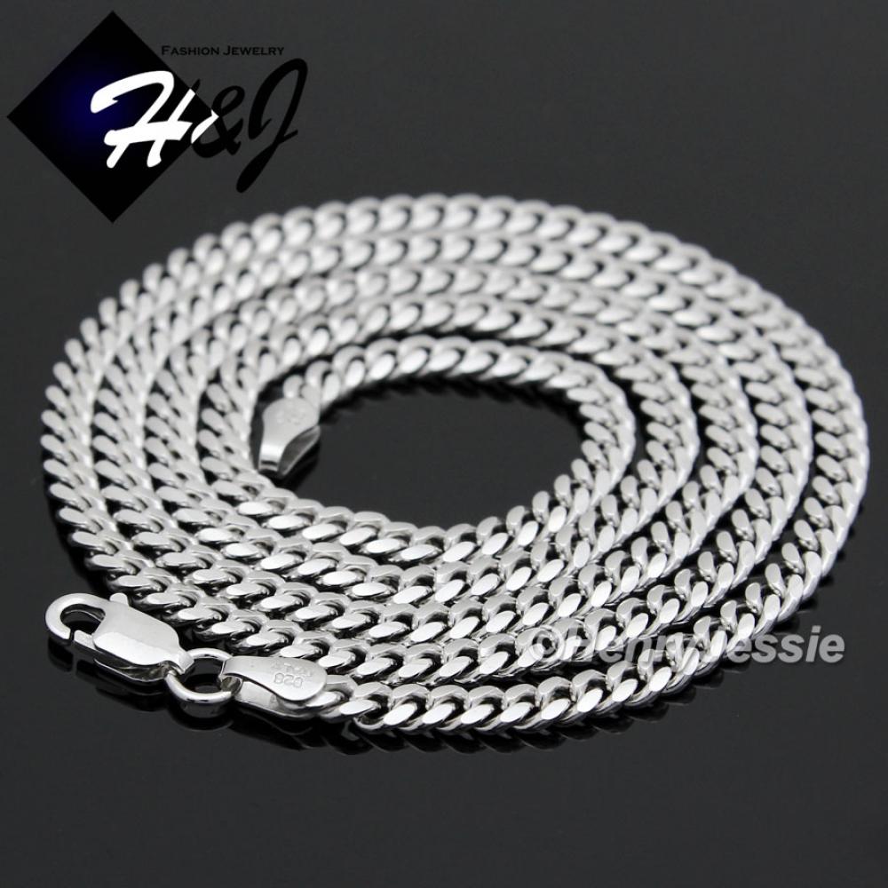 20"24"30"MEN WOMEN 925 STERLING SILVER 2.5MM MIAMI CUBAN CURB LINK CHAIN NECKLACE*SN4