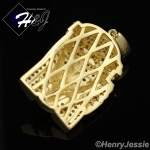 MEN 925 STERLING SILVER ICED BLING SILVER/GOLD JESUS FACE CHARM PENDANT*SP36