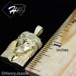 MEN 925 STERLING SILVER ICED BLING SILVER/GOLD JESUS FACE CHARM PENDANT*SP36