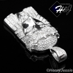 MEN 925 STERLING SILVER ICED BLING SILVER/GOLD JESUS FACE CHARM PENDANT*SP36