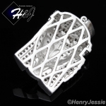 MEN 925 STERLING SILVER ICED BLING SILVER/GOLD JESUS FACE CHARM PENDANT*SP36