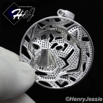 MEN 925 STERLING SILVER LAB DIAMOND ICED BLING TIGER HEAD CHARM PENDANT*SP46