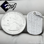 925 STERLING SILVER LAB DIAMOND ICED BLING SMALL DOG TAG CHARM PENDANT*SP55