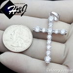 MEN WOMEN 925 STERLING SILVER ICED BLING CROSS CHARM PENDANT*SP73