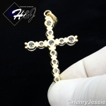 MEN WOMEN 925 STERLING SILVER ICED BLING CROSS GOLD CHARM PENDANT*SP74