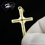 MEN WOMEN 925 STERLING SILVER LAB DIAMOND ICED BLING GOLD CROSS PENDANT*SP92