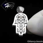 925 STERLING SILVER LAB DIAMOND ICED BLING HAMSA HAND CHARM PENDANT*SP94