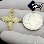 MEN WOMEN 925 STERLING SILVER ICED LITTLE ANGEL WING GOLD CHARM PENDANT*GP95