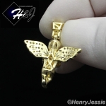 MEN WOMEN 925 STERLING SILVER ICED LITTLE ANGEL WING GOLD CHARM PENDANT*GP95