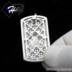 MEN 925 STERLING SILVER ICED BLING HEAD DOG TAG CHARM PENDANT*SP112