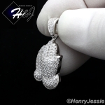 MEN WOMEN 925 STERLING SILVER ICED BLING PRAYING HANDS CHARM PENDANT*SP114