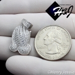 MEN WOMEN 925 STERLING SILVER ICED BLING PRAYING HANDS CHARM PENDANT*SP114