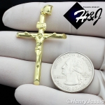 MEN WOMEN 925 STERLING SILVER JESUS CHRIST CROSS CRUCIFIX GOLD CHARM PENDANT*GP116