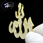 MEN 925 STERLING SILVER ICED BLING MUSLIM ALLAH GOLD CHARM PENDANT*GP118