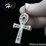 MEN 925 STERLING SILVER LAB DIAMOND ICED BLING ANKH KEY CROSS PENDANT*SP131